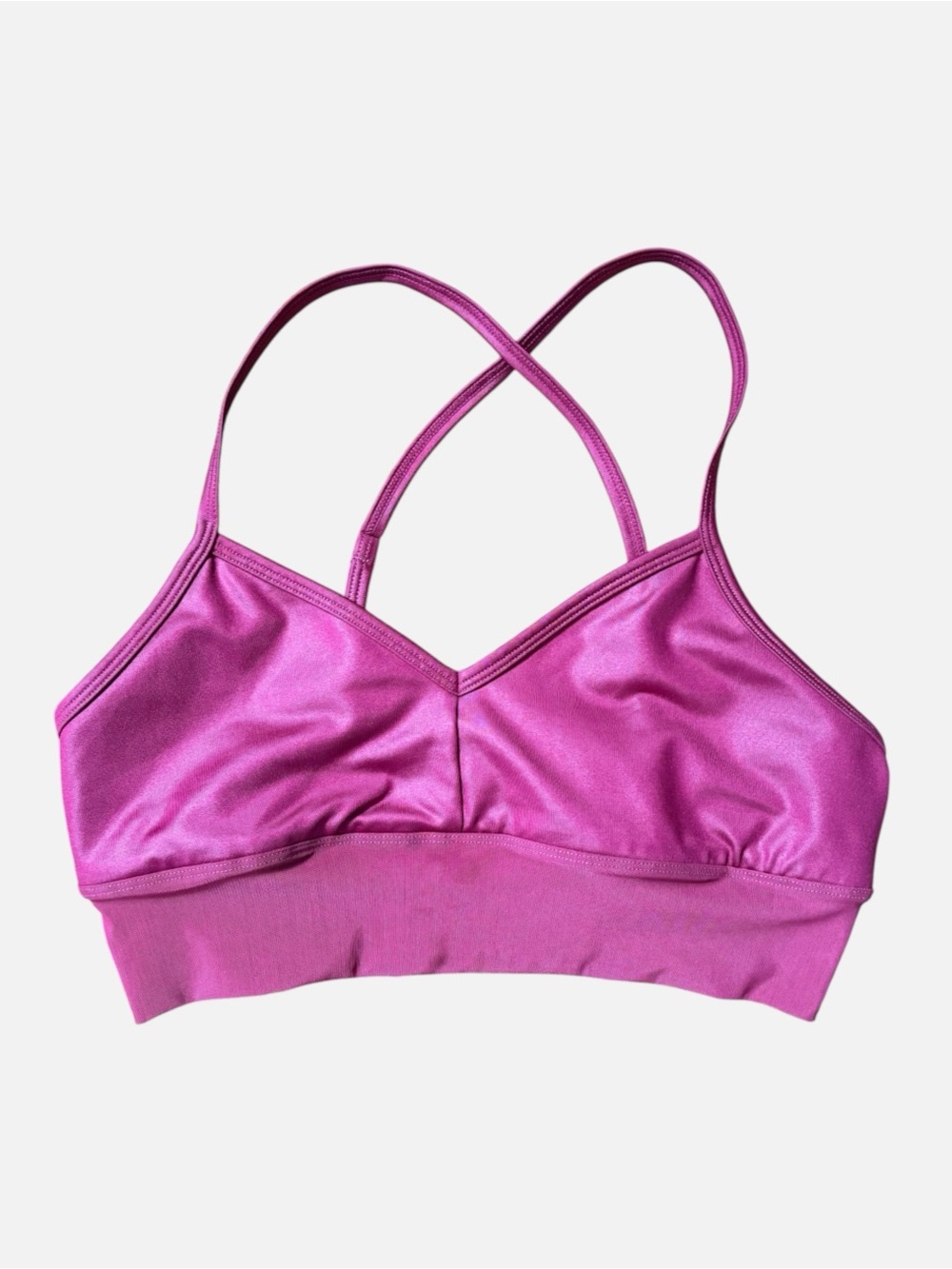 ALO Yoga Berry Lavish Crossback Sports Bralette w/ Mesh Band | Small